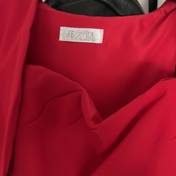 Red Gown with Shawl - Picture 2 of 5